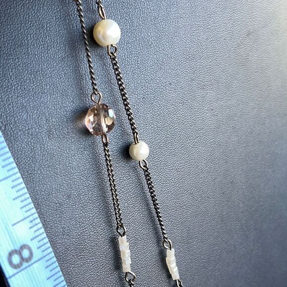 Loft Necklace Black Silver Pearl Crystal $18ea or Bundle3/$30 - Picture 3 of 10